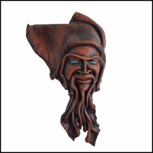 ADSPL-Store Souvenir of Venice, Dark Brown Old Man with Blue eyes, Italian Leather Hand Crafted home decoration Wall Hanging Mask - Size - 9.75x6 inches approx