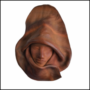 ADSPL-Store Souvenir of Venice, Tan Brown Lady with closed eyes, Italian LeatherHand Crafted home decoration Wall Hanging Mask - Size - 7.5x5.75 inches approx