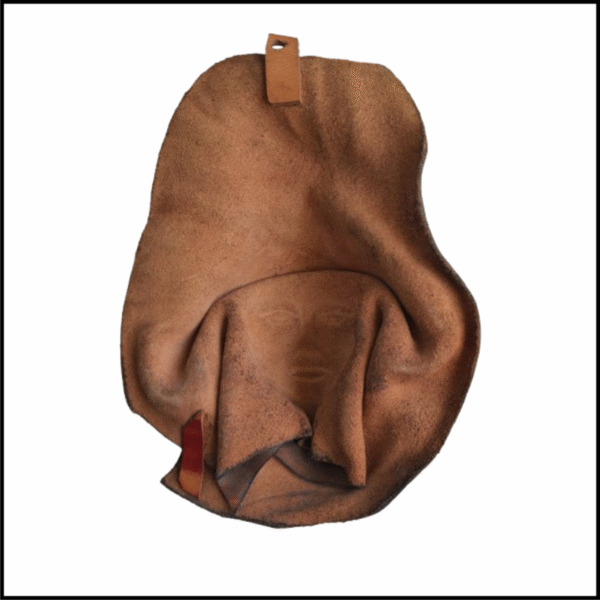 ADSPL-Store Souvenir of Venice, Tan Brown Lady with closed eyes, Italian LeatherHand Crafted home decoration Wall Hanging Mask - Size - 7.5x5.75 inches approx