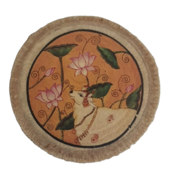 ADSPL-Store Indian Fridge Magnet Souvenir of India, Colourful Holy Cow, Souvenir for Collectors, Wood Slice Size 1.5 inches Approx (Every Piece is Slightly Different in Size and Thickness)