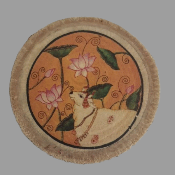 ADSPL-Store Indian Fridge Magnet Souvenir of India, Colourful Holy Cow, Souvenir for Collectors, Wood Slice Size 1.5 inches Approx (Every Piece is Slightly Different in Size and Thickness)