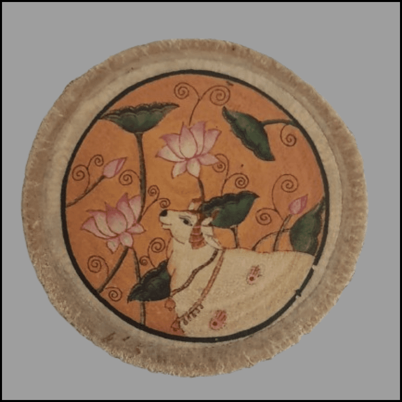 holy cow wood slice magnet indian culture gift