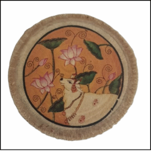 ADSPL-Store Indian Fridge Magnet Souvenir of India, Colourful Holy Cow, Souvenir for Collectors, Wood Slice Size 1.5 inches Approx (Every Piece is Slightly Different in Size and Thickness)