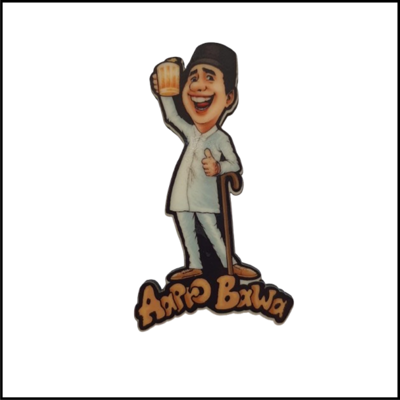 ADSPL-Store Indian Fridge Magnet Souvenir for Parsi Friends with Words Apro Bawa and a Jovial Parsi, Decorative Collectibles from India, A Nawroze Gift (Licensed Art) 3x1.75 inches Approx