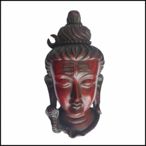 ADSPL-Store Souvenir Mask of Nepal, Shiva with Ganga on the head, home decoration in shades of Red, Fiber Mask wall hanging, 6x3.25 inches approx