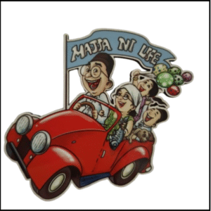 ADSPL-Store Indian Fridge Magnet Souvenir for Parsi Friends with Words Majja ni Life Celebrating The Parsi Flavor, Decorative Collectibles from India, A Navroz Gift (Licensed Art)