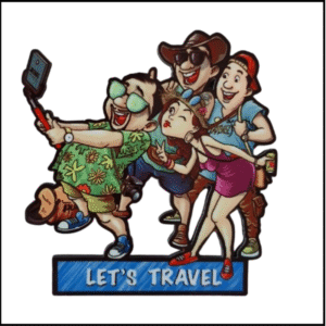 ADSPL-Store Souvenir Fridge Magnet for Travel Buff, A Quirky Magnet Lets Travel. for The avid Traveler Friend or Relative or International Guests from India (Licensed Artwork) Size : 3.5"x3"