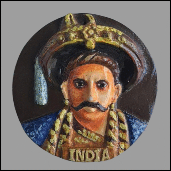 Souvenir Fridge Magnet of Maharashtra, India, Maratha Peshwa Large Round Magnet, Memorabilia and Gift for Collectors, 4 inches Approx