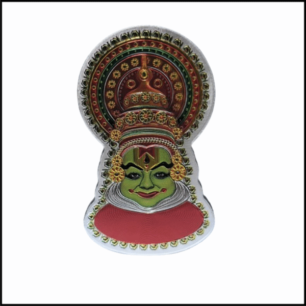 ADSPL-Store Indian Souvenir Fridge Magnet of Kerala, India, Traditional Kathakali Dancer, Colourful Metal Size 3x1.75 inches Approx