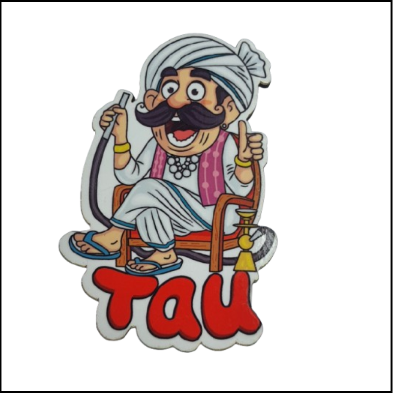 ADSPL-Store Souvenir Fridge Magnet of India, Tau Fridge Magnet, Traditional Indian Village Elder Souvenir Collectible Fridge Decoration | Cultural Travel Keepsake 3x2 inches (Licensed Art)